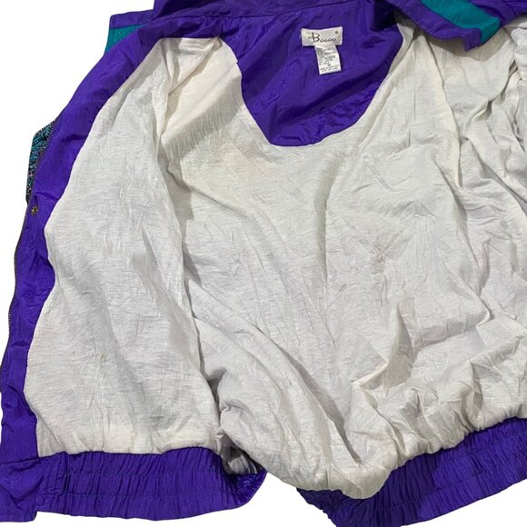 Vintage Bocoo Windbreaker Womens M Purple Teal Athleisure Athletic Activewear - Picture 5 of 6